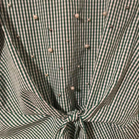 Green Gingham Women's Top - Picture 5 of 9